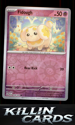 Reverse Holofoil Fidough 038/091 Pokemon Common SV: Paldean Fates Card NM
