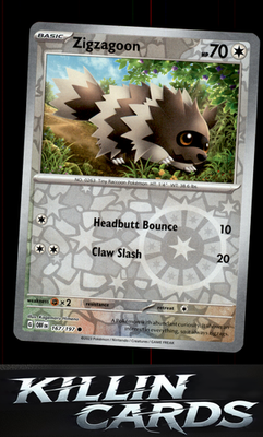 Reverse Holofoil Zigzagoon 167/197 Pokemon Common SV03: Obsidian Flames Card NM