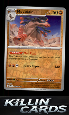 Reverse Holofoil Mudsdale 108/182 Pokemon Uncommon SV10: Destined Rivals Card NM