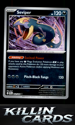 Reverse Holofoil Seviper 062/094 Pokemon Uncommon ME02: Phantasmal Flames Card N