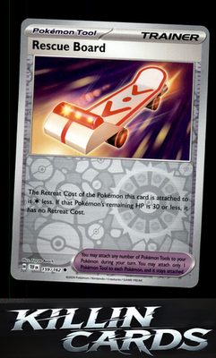 Reverse Holofoil Rescue Board 159/162 Pokemon Uncommon SV05: Temporal Forces Car