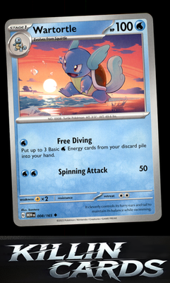 Wartortle - 008/165 008/165 Pokemon Uncommon SV: Scarlet & Violet 151 Card NM