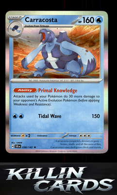 Carracosta 038/142 Pokemon Rare SV07: Stellar Crown Card NM