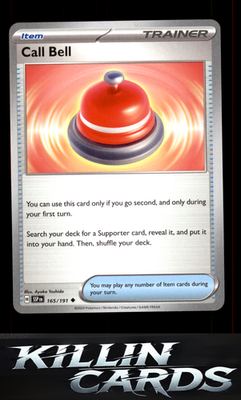 Call Bell 165/191 Pokemon Uncommon SV08: Surging Sparks Card NM