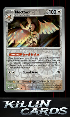 Reverse Holofoil Noctowl 078/131 Pokemon Rare SV: Prismatic Evolutions Card NM