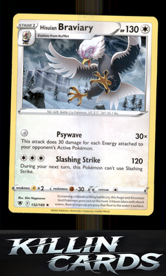 Hisuian Braviary 132/189 Pokemon Rare SWSH10: Astral Radiance Card NM