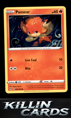 Pansear 026/189 Pokemon Common SWSH03: Darkness Ablaze Card LP