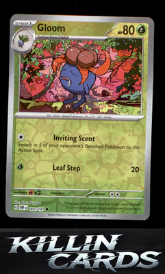 Reverse Holofoil Gloom 002/197 Pokemon Common SV03: Obsidian Flames Card NM