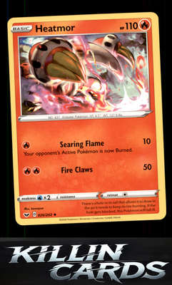 Heatmor 026/202 Pokemon Uncommon SWSH01: Sword & Shield Base Set Card NM