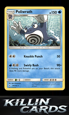 Poliwrath 39/214 Pokemon Rare SM - Unbroken Bonds Card LP