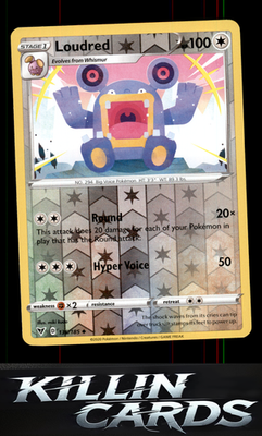 Reverse Holofoil Loudred 136/185 Pokemon Uncommon SWSH04: Vivid Voltage Card NM
