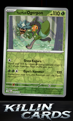 Reverse Holofoil Teal Mask Ogerpon 026/182 Pokemon Uncommon SV10: Destined Rival