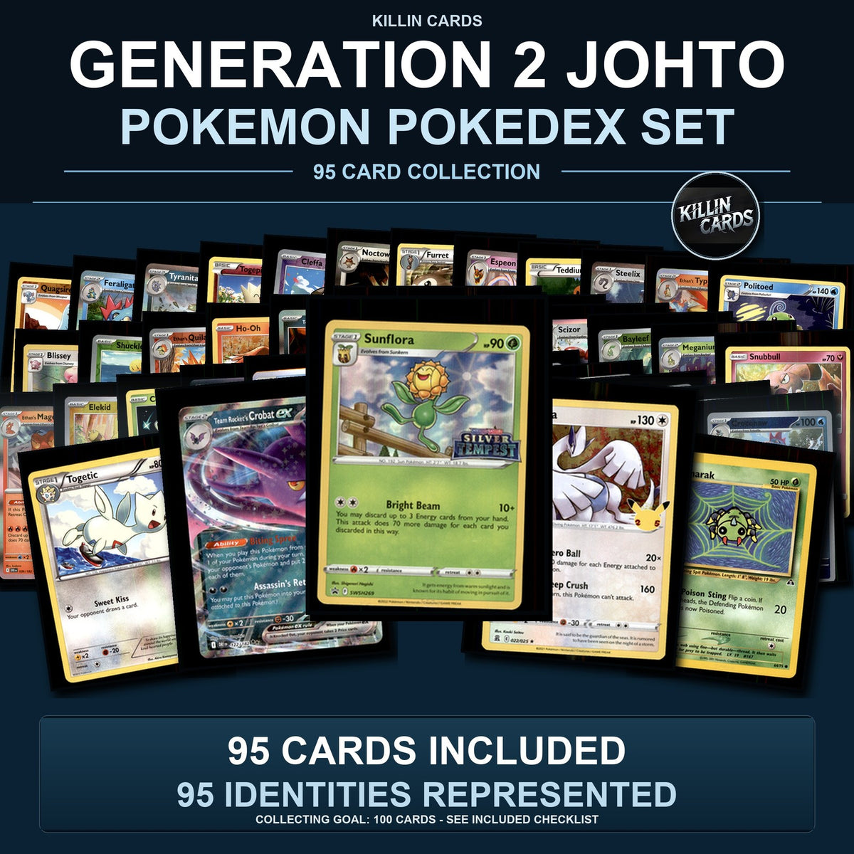 Pokemon TCG Generation 2 Johto Pokemon Pokedex Set 95 Cards Collection