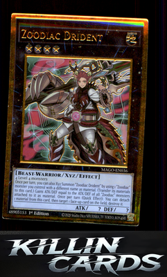 1st Edition Zoodiac Drident MAGO-EN036 YuGiOh Premium Gold Rare Maximum Gold Car