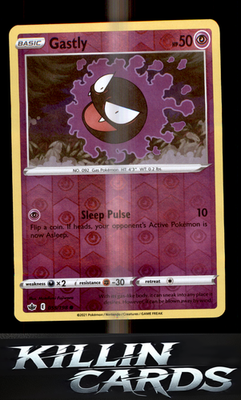 Reverse Holofoil Gastly 055/198 Pokemon Common SWSH06: Chilling Reign Card NM