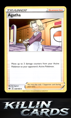Agatha 129/198 Pokemon Uncommon SWSH06: Chilling Reign Card NM