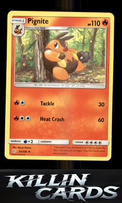 Pignite 32/236 Pokemon Uncommon SM - Cosmic Eclipse Card NM