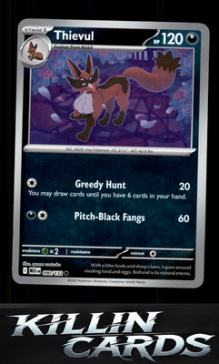Reverse Holofoil Thievul 090/132 Pokemon Common ME01: Mega Evolution Card NM