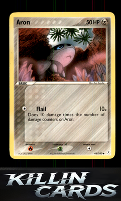 Aron 44/100 Pokemon Common Crystal Guardians Card LP