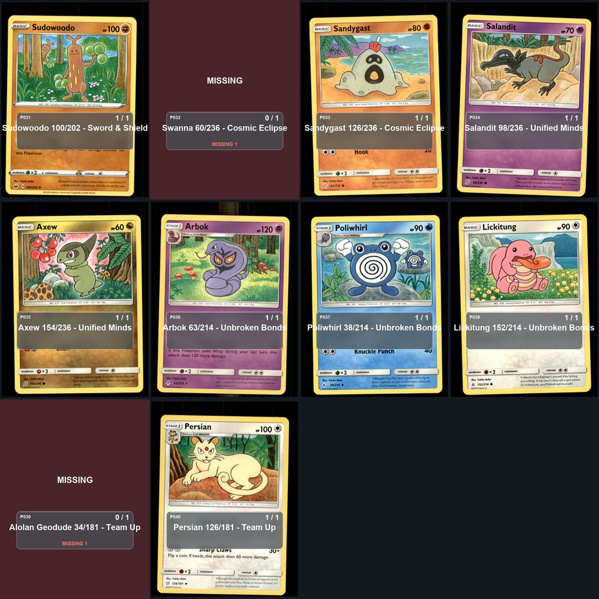 Pokemon TCG Yukiko Baba Artist Collection 38 Cards Lot