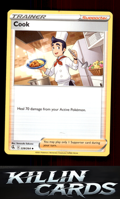 Cook 228/264 Pokemon Uncommon SWSH08: Fusion Strike Card NM