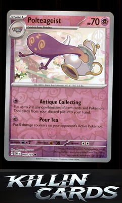 Reverse Holofoil Polteageist 098/197 Pokemon Uncommon SV03: Obsidian Flames Card