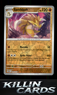 Reverse Holofoil Sandslash 028/165 Pokemon Uncommon SV: Scarlet & Violet 151 Car