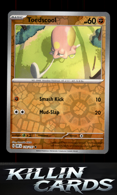 Reverse Holofoil Toedscool 118/197 Pokemon Common SV03: Obsidian Flames Card NM