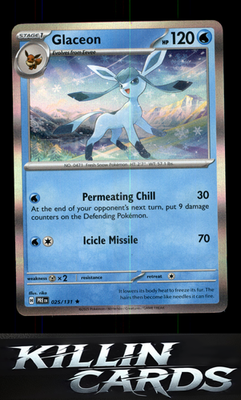 Glaceon 025/131 Pokemon Rare SV: Prismatic Evolutions Card NM