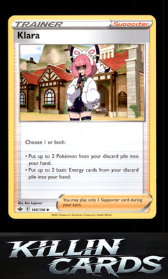 Klara 145/198 Pokemon Uncommon SWSH06: Chilling Reign Card NM