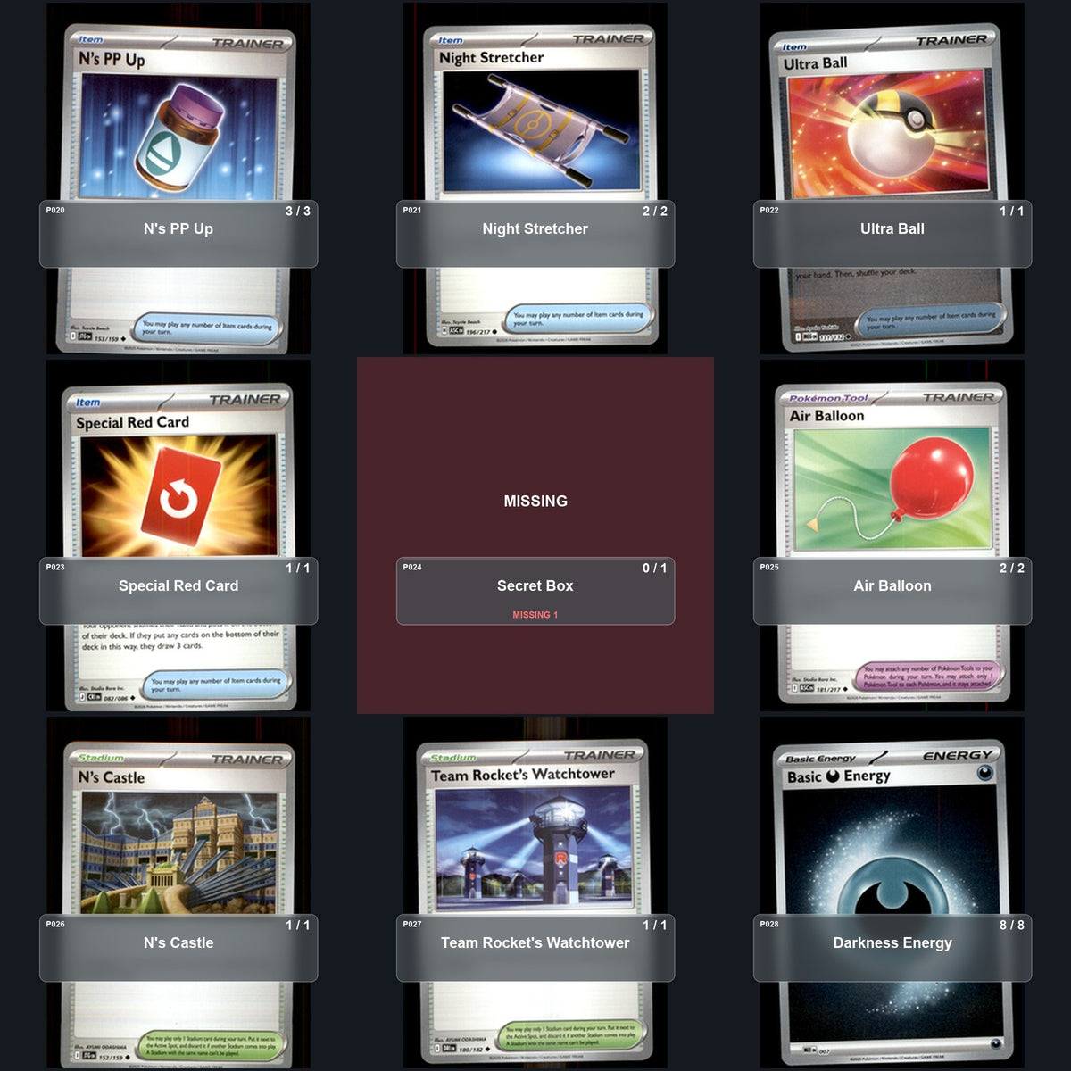 Partial Pokemon TCG NAIC 2026, New Orleans N's Zoroark Decklist 54 Cards Deck