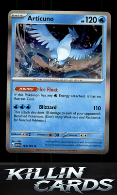 Articuno 144/165 Pokemon Rare SV: Scarlet & Violet 151 Card NM