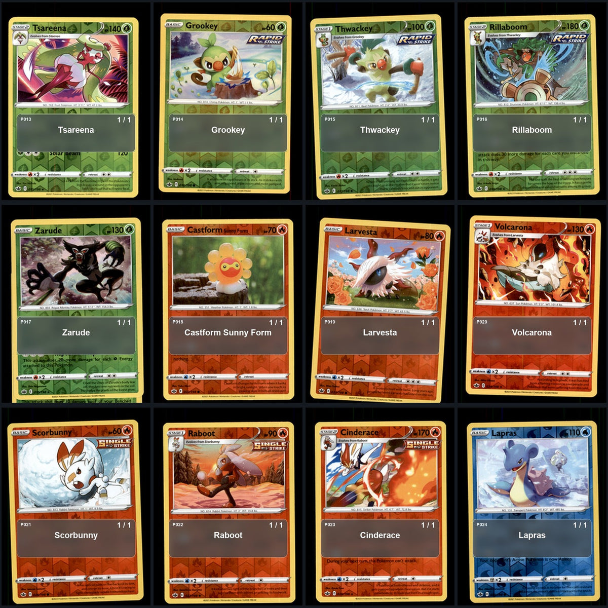 Pokemon TCG SWSH06: Chilling Reign Reverse Holo Master Set 125 Reverse Holo Card