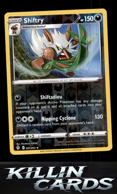 Reverse Holofoil Shiftry 097/203 Pokemon Rare SWSH07: Evolving Skies Card NM