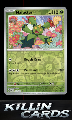 Reverse Holofoil Maractus 003/091 Pokemon Common SV: Paldean Fates Card NM
