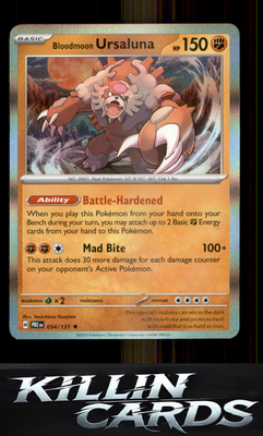 Bloodmoon Ursaluna 054/131 Pokemon Rare SV: Prismatic Evolutions Card NM