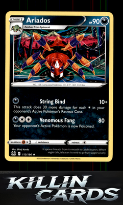 Ariados 113/196 Pokemon Rare SWSH11: Lost Origin Card NM
