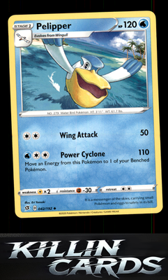 Pelipper 042/192 Pokemon Uncommon SWSH02: Rebel Clash Card NM