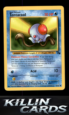 Tentacool 56/62 Pokemon Common Fossil Card LP