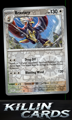 Reverse Holofoil Braviary - 153/191 153/191 Pokemon Uncommon SV08: Surging Spark