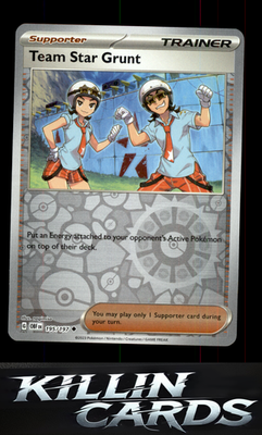 Reverse Holofoil Team Star Grunt 195/197 Pokemon Uncommon SV03: Obsidian Flames