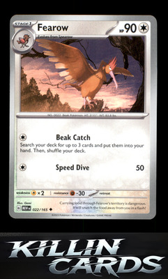 Fearow 022/165 Pokemon Uncommon SV: Scarlet & Violet 151 Card NM