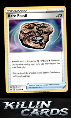 Rare Fossil 167/189 Pokemon Uncommon SWSH03: Darkness Ablaze Card LP