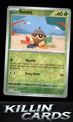 Reverse Holofoil Seedot 003/162 Pokemon Common SV05: Temporal Forces Card NM