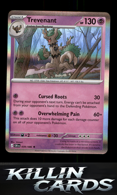 Trevenant 039/086 Pokemon Rare ME04: Chaos Rising Card NM