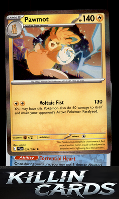 Reverse Holofoil Pawmot 034/094 Pokemon Rare ME02: Phantasmal Flames Card NM