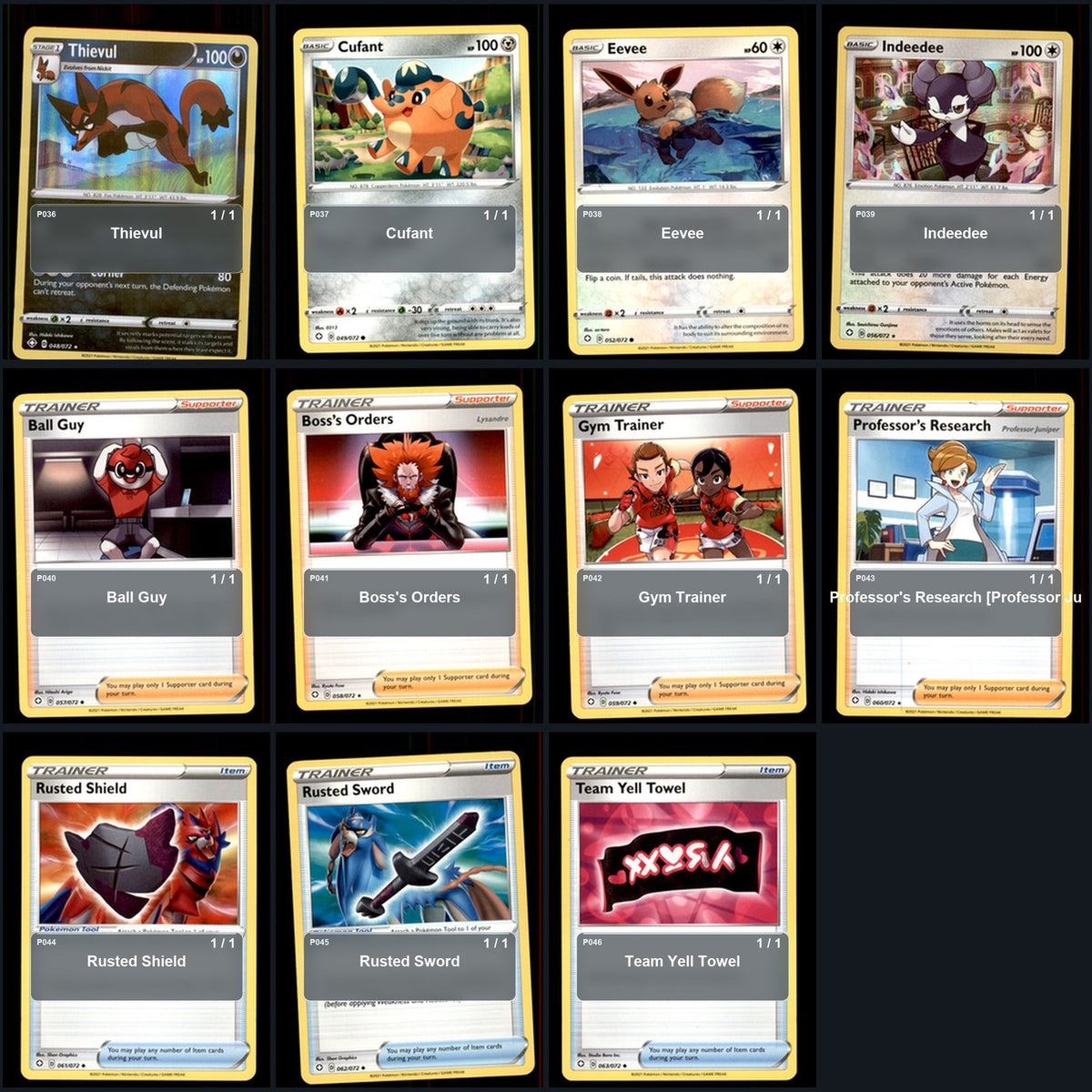 Pokemon TCG Shining Fates C/UC/R Standard Set 41 Cards