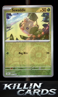 Reverse Holofoil Sewaddle 001/086 Pokemon Common SV: White Flare Card NM