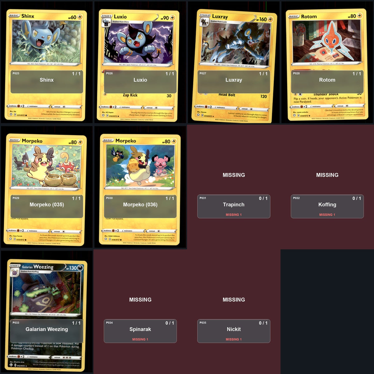Pokemon TCG Shining Fates C/UC/R Standard Set 34 Cards