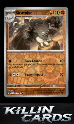 Reverse Holofoil Graveler 075/165 Pokemon Uncommon SV: Scarlet & Violet 151 Card